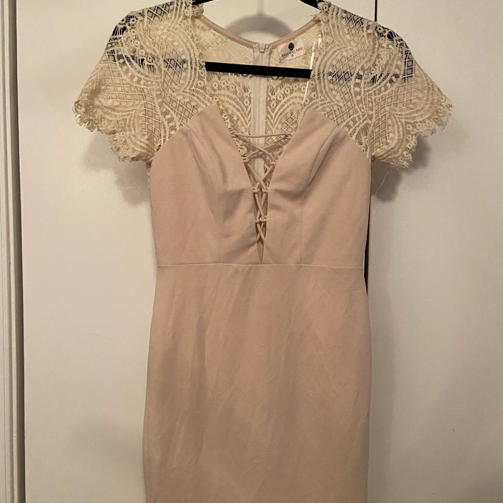 Morning Mist Beige Mini Dress